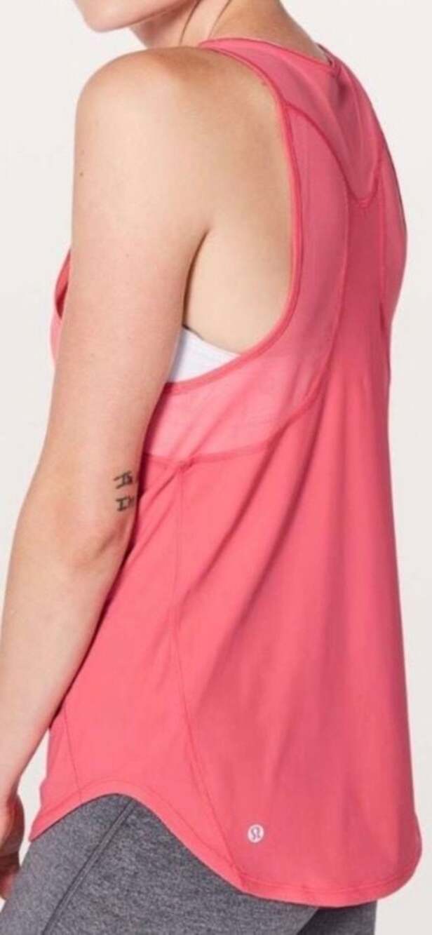 Lululemon Sculpt Tank Top in Coral/Salmon Mesh Size 10 Athletic - Picture 9 of 11